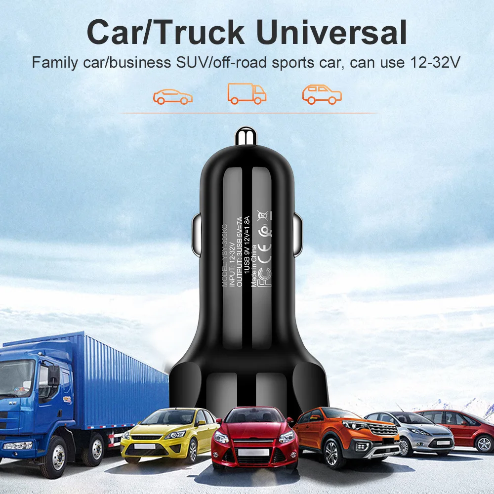 

Quick Charge QC3.0 Mini 3 Ports USB Fast Car Charger For iPhone/Xiaomi/Huawei Mobile Phone Charger Adapter In coche electronics
