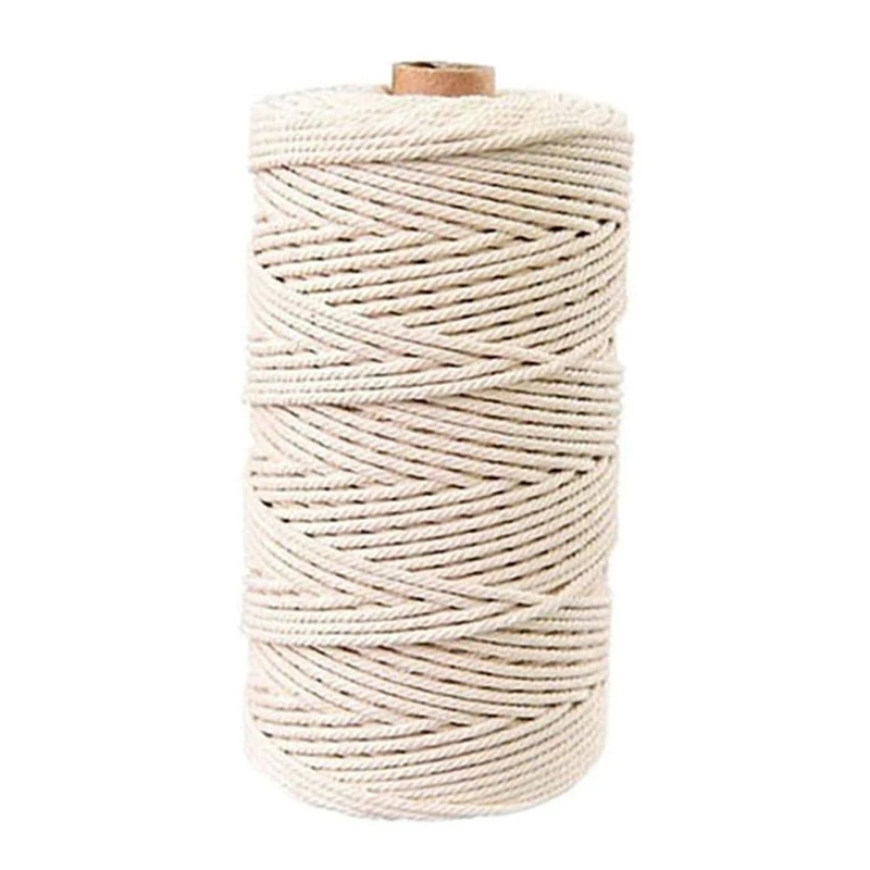

3mm 500M Natural Cotton Thread Cotton Rope Tapestry Weaving Thread DIY Hand-Woven Rope Cotton Thread Cotton Rope