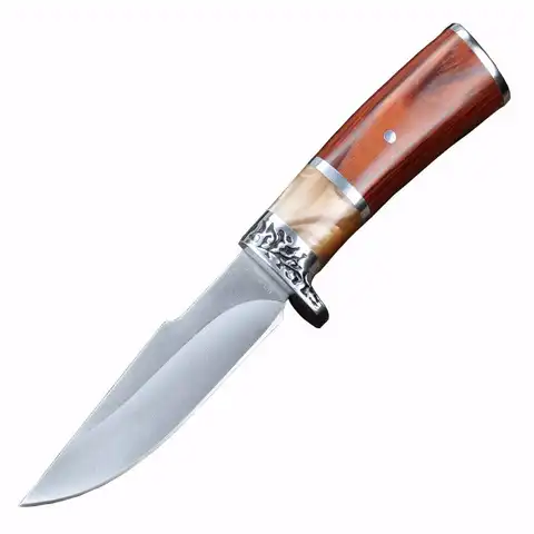 Охотничий нож с фиксированным лезвием для рыбалки, тактический нож для выживания на природе, для фруктов и овощей, высокотвердые Прямые нож...