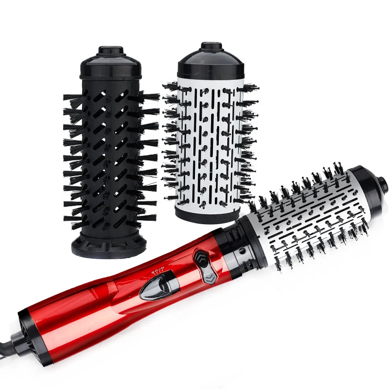 

2-in-1 Electric Rotating Hair Curlyer Comb with 2 Head 50mm Combines Hair Dryer&Iron Brush 3 Level for Wet & Dry Hair BF