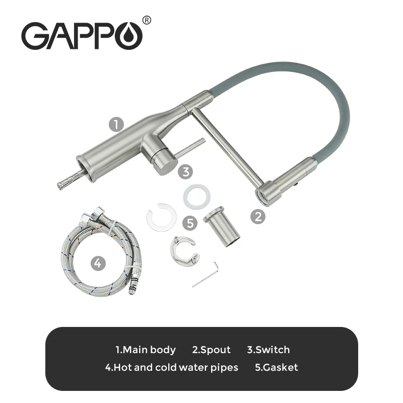 

GAPPO kitchen faucet chrome kitchen sink faucet mixer torneira Stainless Steel kitchen water tap faucet G4398-55