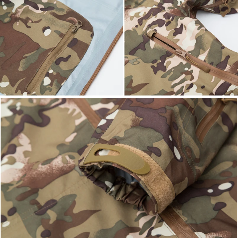 

Waterproof Hard Shell Tactical Jackets Men Military Camouflage Hooded Outerwear Shark Skin Windbreakers Training Uniform