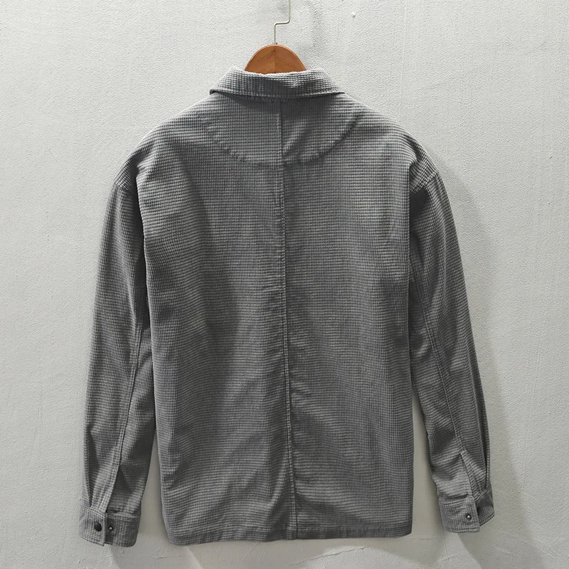 Рубашка Z164 мужская с длинным рукавом Повседневная Свободная сорочка в