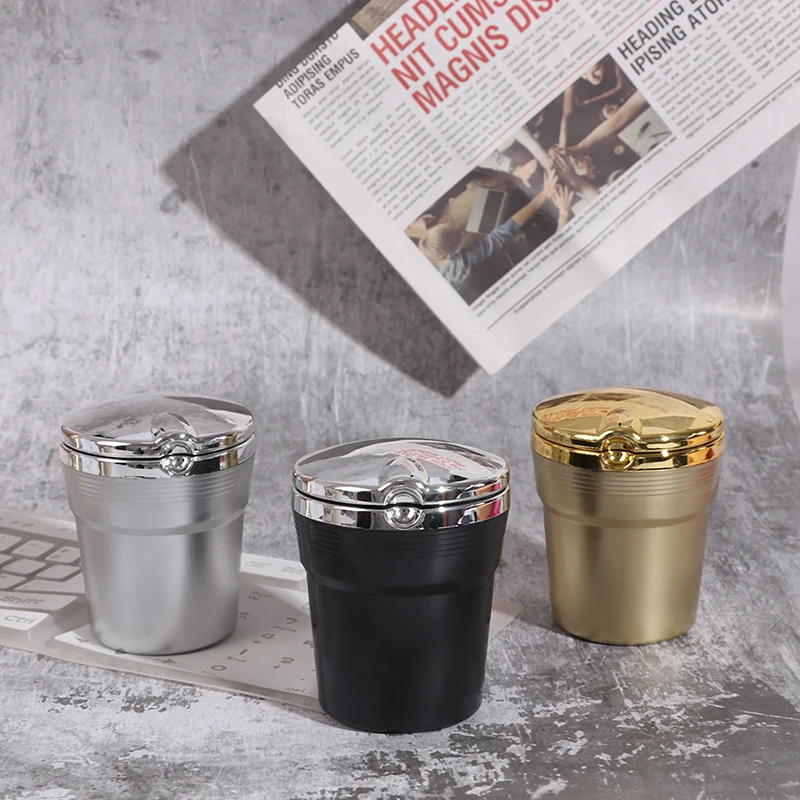 

Universal Car Ashtray With Blue LED Lights Creative multi-function Car Supplies