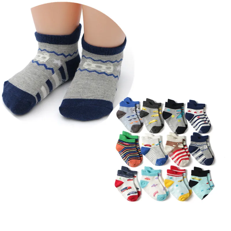 

12 пар/лот; Детские носки; Хлопковые носки для малышей мальчиков и девочек, нескользящие носки-Детские носки От 1 до 3 лет