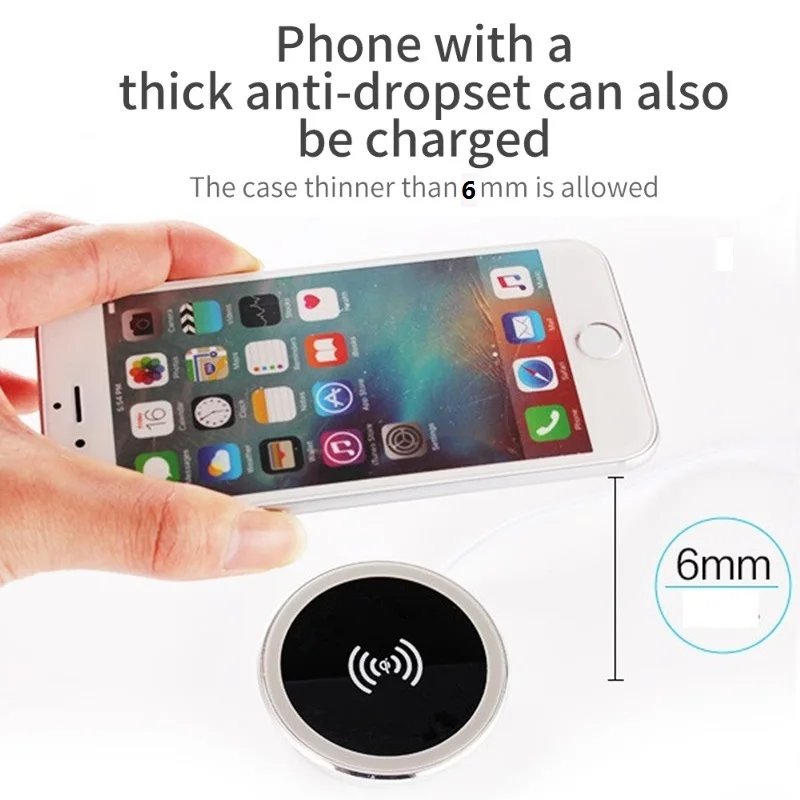 Qi Беспроводное зарядное устройство для samsung S9 S10 мебель офисный стол настольный Встроенный 10 Вт Быстрая зарядка коврик для iPhone 8 X XS MAX