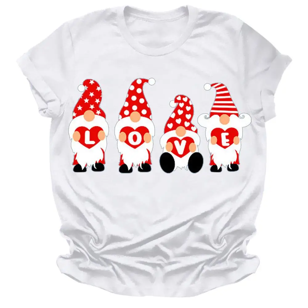 Женская рубашка на День святого Валентина с принтом футболка коротким рукавом