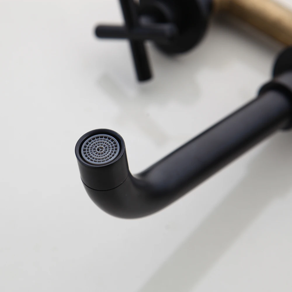 Настенный смеситель для ванной комнаты 3 шт. черный хромированный раковины