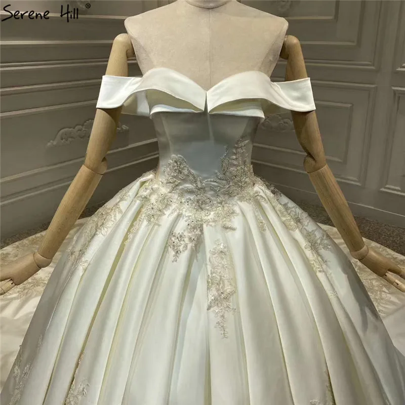 Цвета слоновой кости атласные с открытыми плечами сексуальные свадебные платья