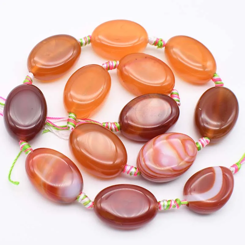 

2 strands/lot 16X22-17x25mm Natural smooth Orange agate oval stone For DIY Necklace Jewelry Making Loose 15" Free Shipping