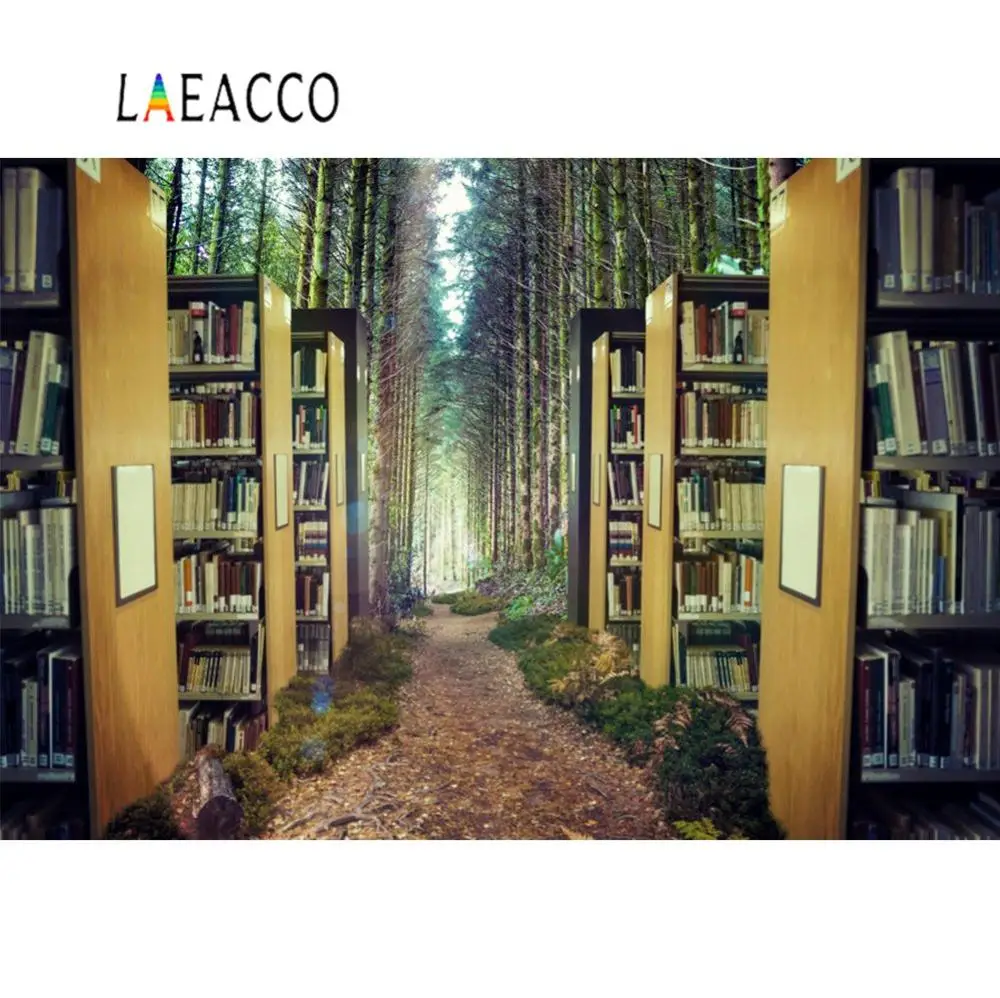 Laeacco деревянные книжные полки Лес Дерево пассаж ребенок живописные Фото фоны