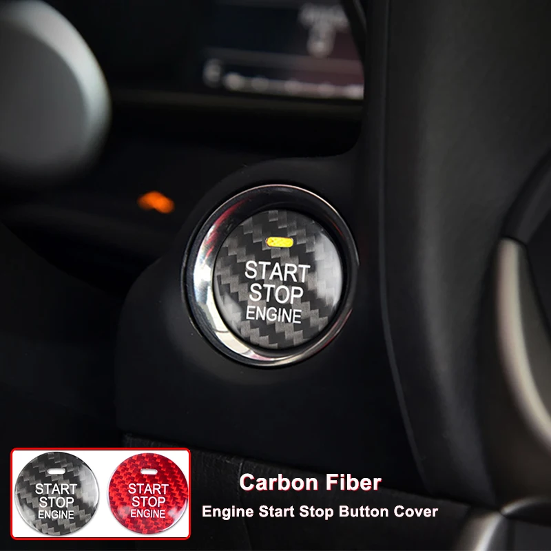 

For Mazda Axela Atenza CX-3 CX-4 CX-5 CX-8 MX-5 Car Accessories Carbon Fiber Interior Trim Car Engine Start Stop Button Sticker
