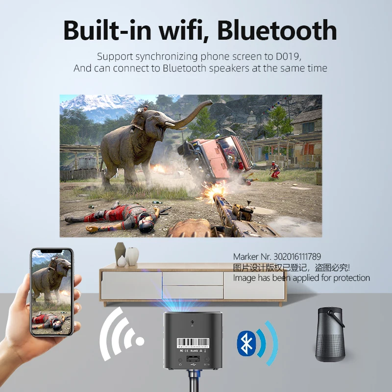 Мини-проектор AUN 120 дюймов X4 Android 7 1 WIFI Bluetooth значение Портативный Светодиодный