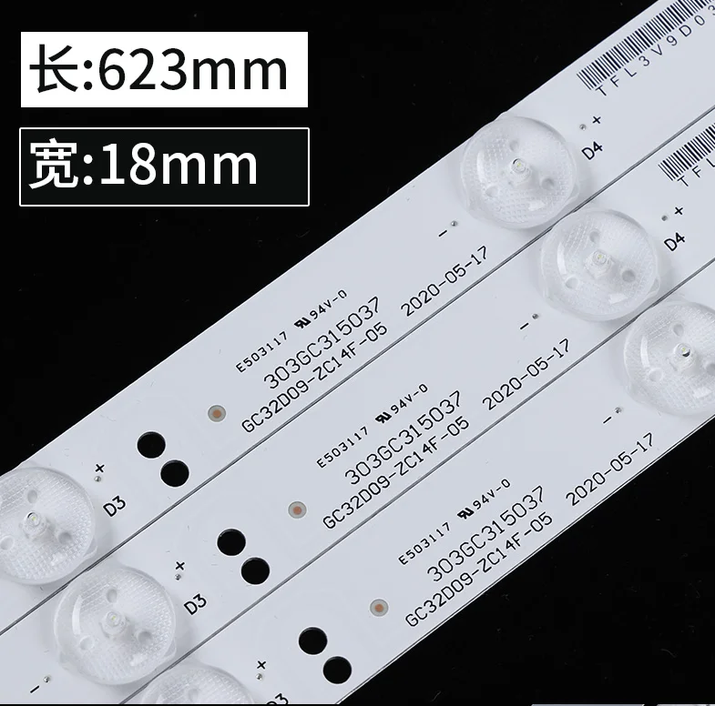3pcs=1set 625mm LED Backlight for Philips 32inch 321E5Q 32PHF3056/T3 GC32D09-ZC14F-05 303GC315037 3v