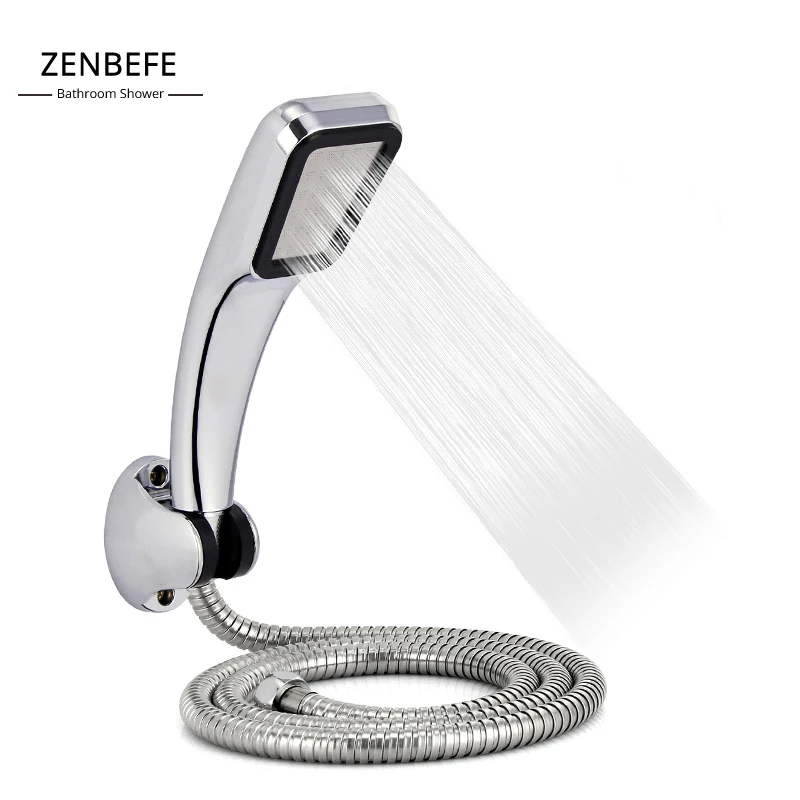 

ZENBEFE 3 Pcs/Set 300 Water Saving Nozzle Holes High Pressure Rainfall Shower Head Set With Holder And Hose Shower Head Set