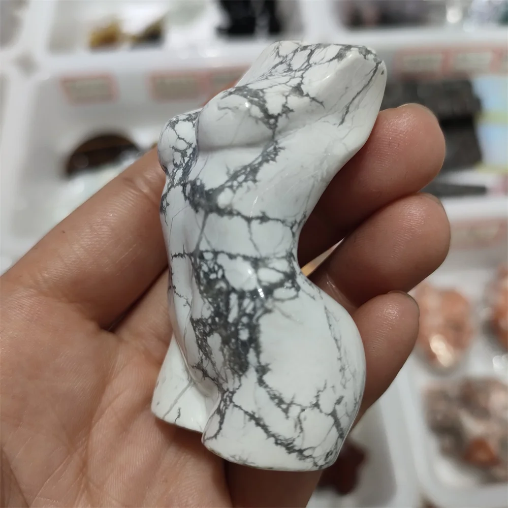 

1 шт., резная белая богиня Howlite, 70-80 мм