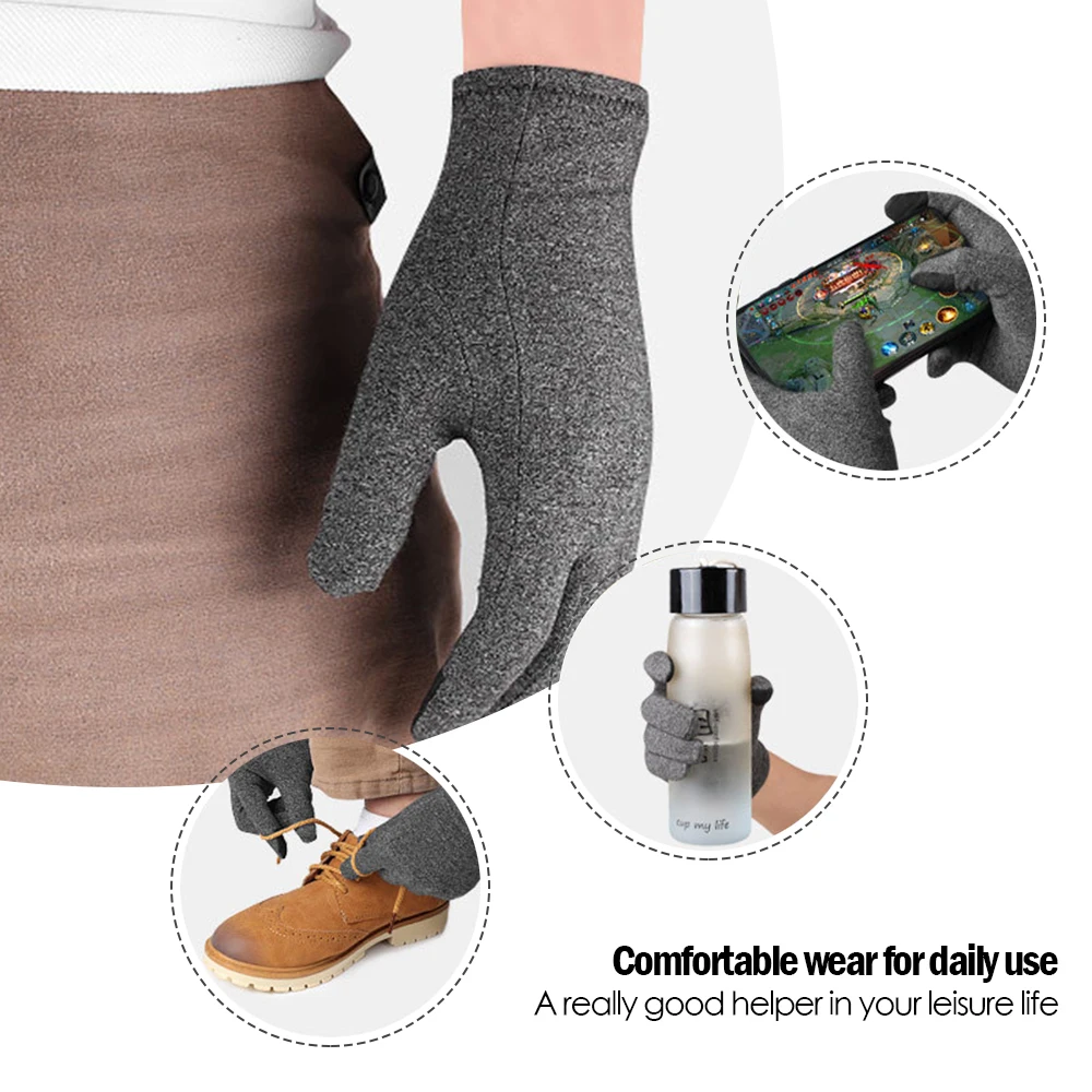 

1 Pair Arthritis Gloves Full Premium Arthritic Joint Pain Relief Hand Gloves Therapy Open Fingers Gloves