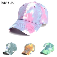 the new seven color gradient baseball cap mens and womens street trend hip hop style caps spring and summer outdoor sun hats
