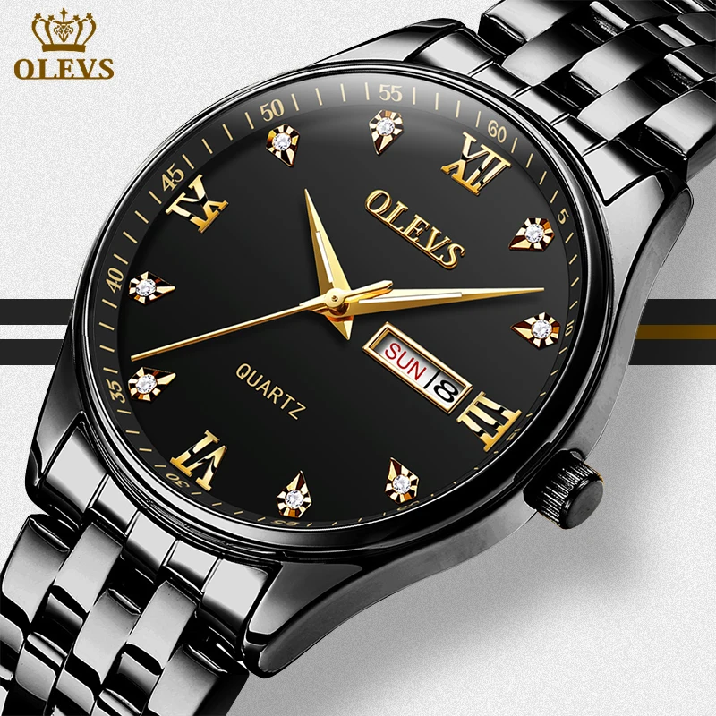 Часы наручные OLEVS Мужские кварцевые спортивные брендовые Роскошные