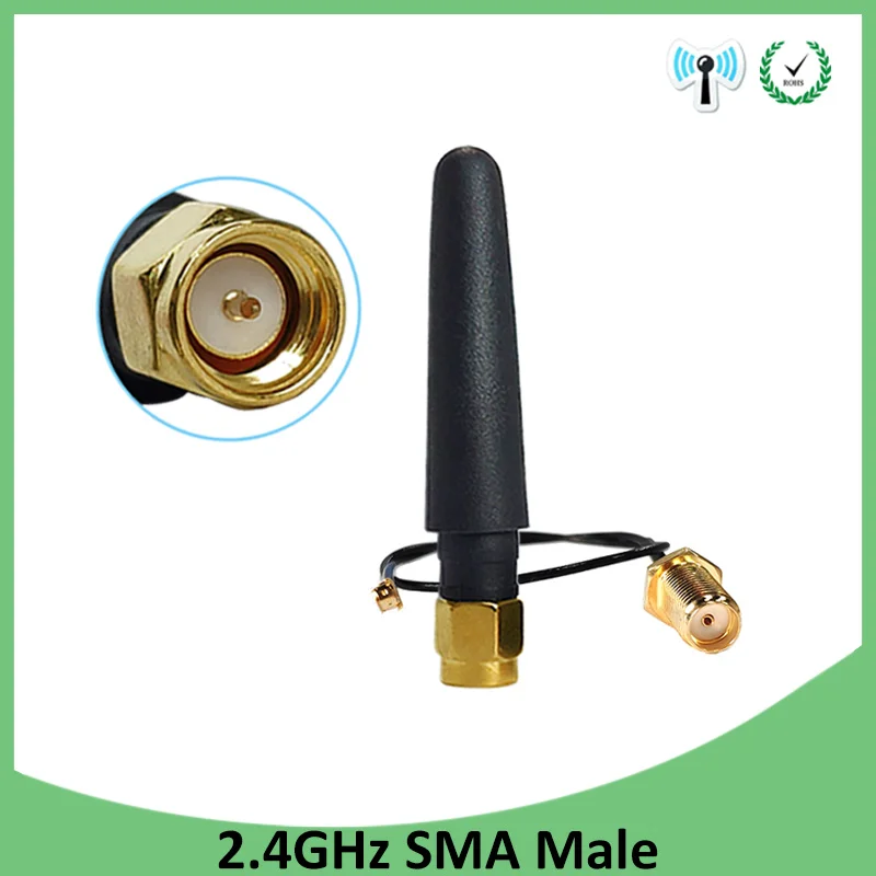 5pcs 2.4 GHz Antenna wifi 5dBi SMA Male Connector 2.4ghz antena IOT  Router Wi fi +21cm RP-SMA to ufl./ IPX 1.13 Pigtail Cable