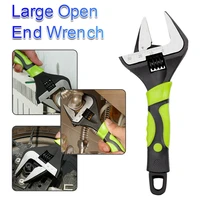 adjustable wrench universal spanner stainless steel household enlarge open bathroom wrench key nut wrench plumbing repair tool