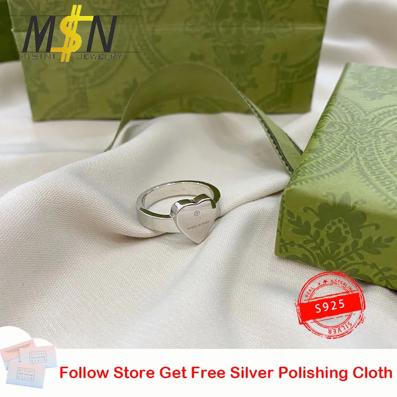 

High Quality Sterling Silver 925 Simple Love Heart-shaped Ring is a Luxury Gift for Ladies to Parties with Logo