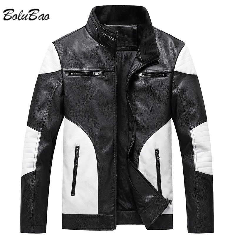 

Мужская кожаная куртка BOLUBAO, теплая мотоциклетная куртка на флисе, повседневная куртка из искусственной кожи для осени и зимы