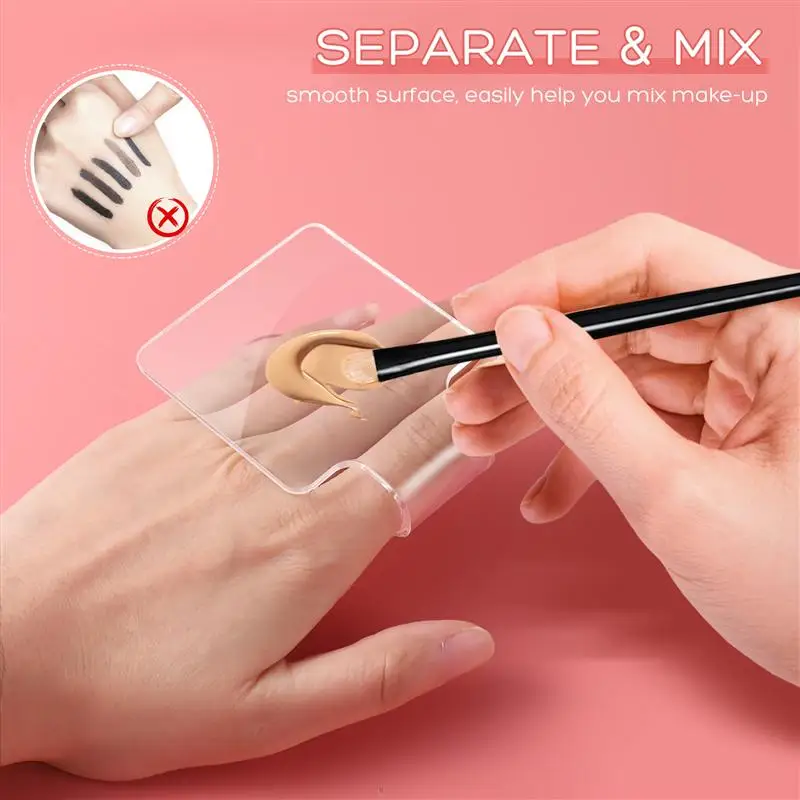 

3pcs Makeup Palettes Reusable Handheld Mixing Tray Nail Art Palettes for Salon Home