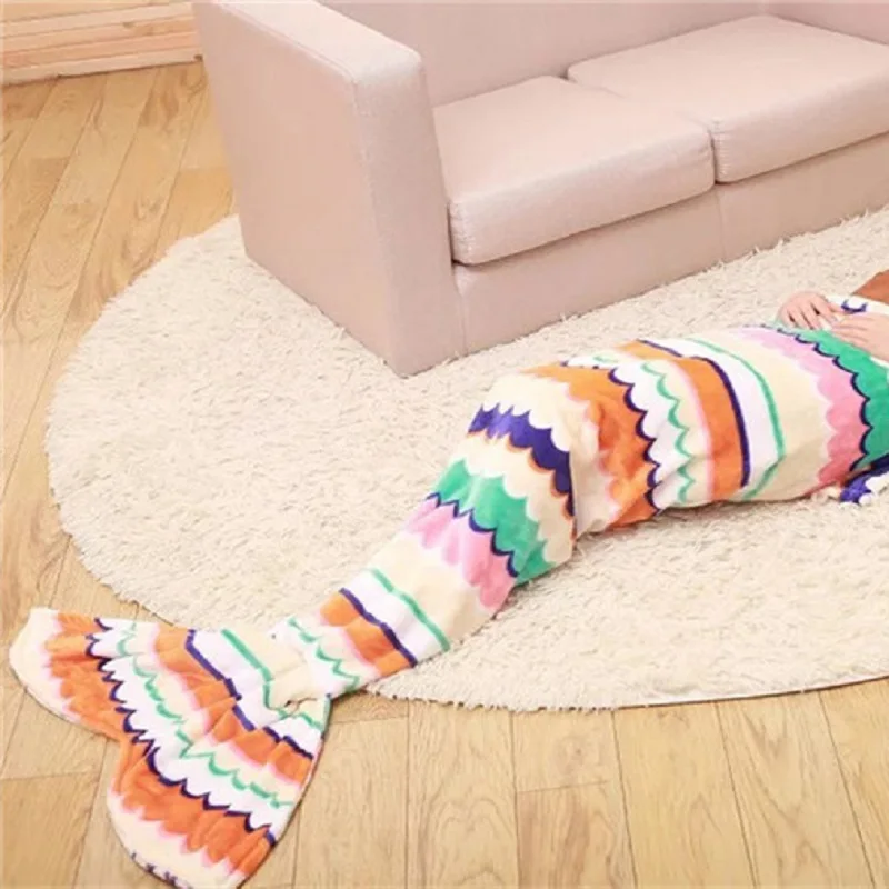 CAMMITEVER креативное мягкое одеяло с хвостом русалки для девочек детей гостиной