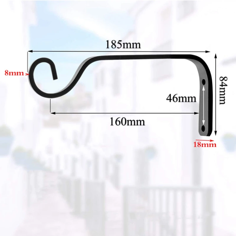 4 шт. 7 3 дюймов кованого железа крюк сад украшение цветочный горшок в деревенском