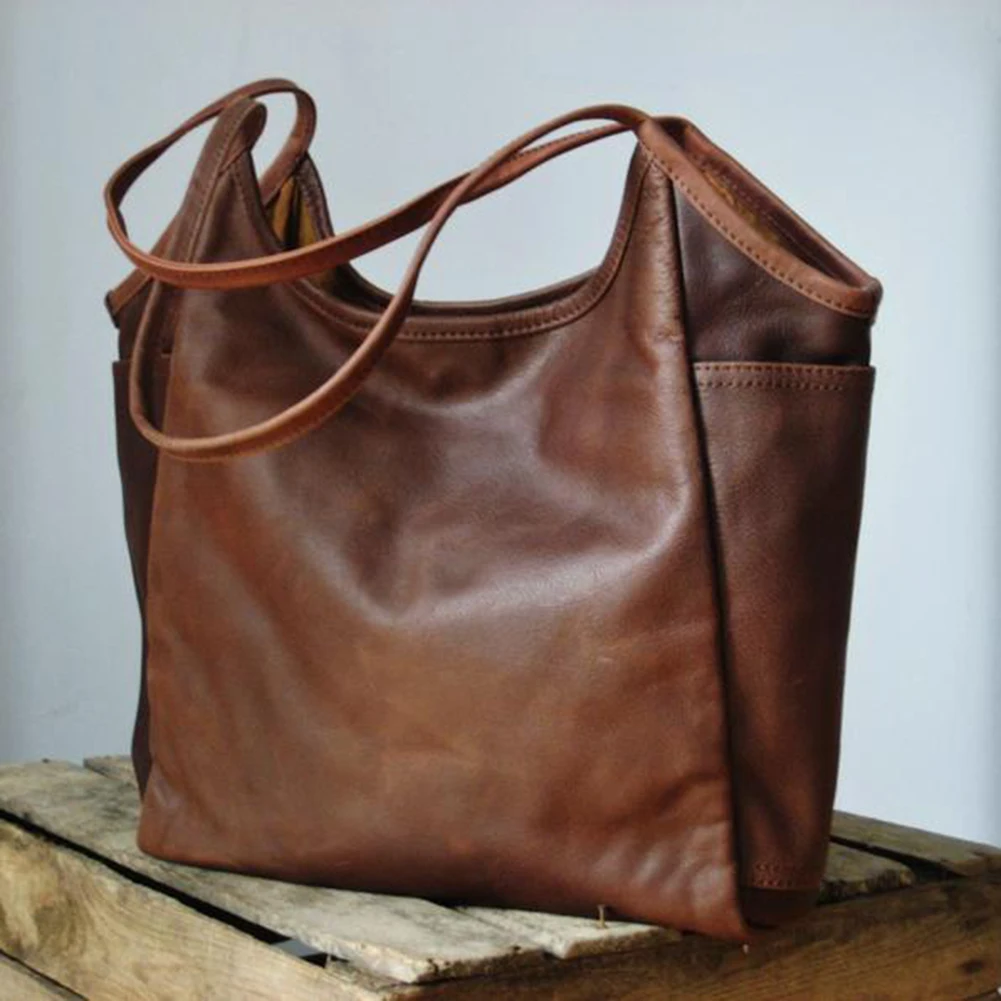 Женская сумка-мессенджер из ПУ кожи винтажная вместительная сумка через плечо