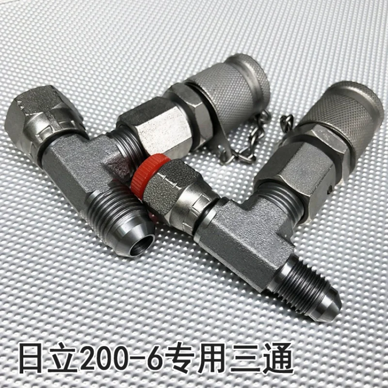 

Excavate Hitachi 200-6 Pressure Measuring Tee Fitting Pilot Test Pressure Gauge Fish Fillet Nickel-Plated Tee
