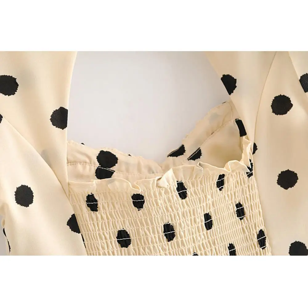 Винтажная блузка в горошек женская рубашка 2019 сексуальная летняя с открытой