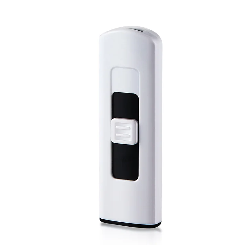 White Мини двухсторонняя Зажигалка USB перезаряжаемая ветрозащитная зажигалка - Цвет: White