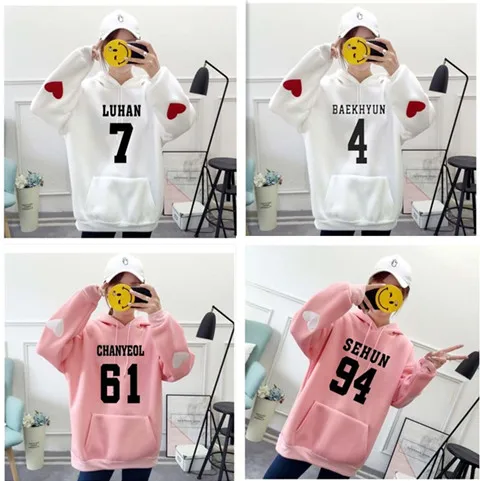 Новый kpop EXO аналогичный параграф свитер Лу Хан сехун CHANYEOL BAEKHYUN Толстовка Harajuku