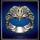 перстень мужской кольца для мужчин бижутерия кольцо мужское Мужское кольцо с Иисусом Винтажное кольцо в виде крыла винтажное ювелирное изделие для Хэллоуина Серебряное кольцо Модные ювелирные изделия в стиле хип-хоп