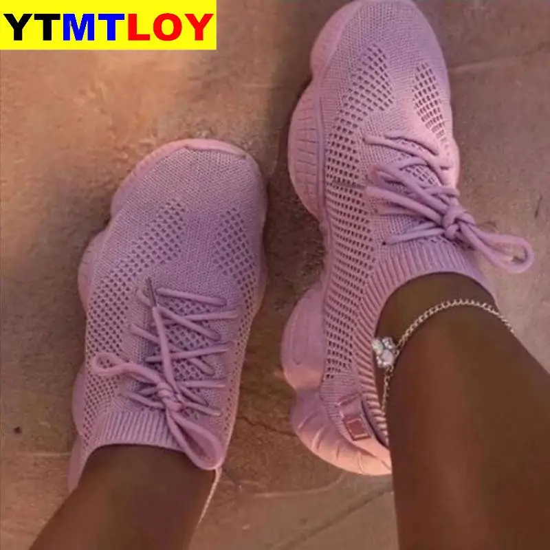 

HOT New Mesh Platform Sneakers Women Casual Shoes Fashion Shallow Low Comfort Tenis Shoes Woman Sock Sneakers Zapatos Mujer