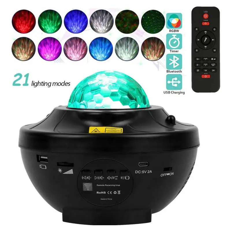 

LED Star Galaxy Projector Night Light Sprayer Decor Rotate Starry Sky Porjectors Bluetooth Luminaria Decoration Bedroom Lamp Gif