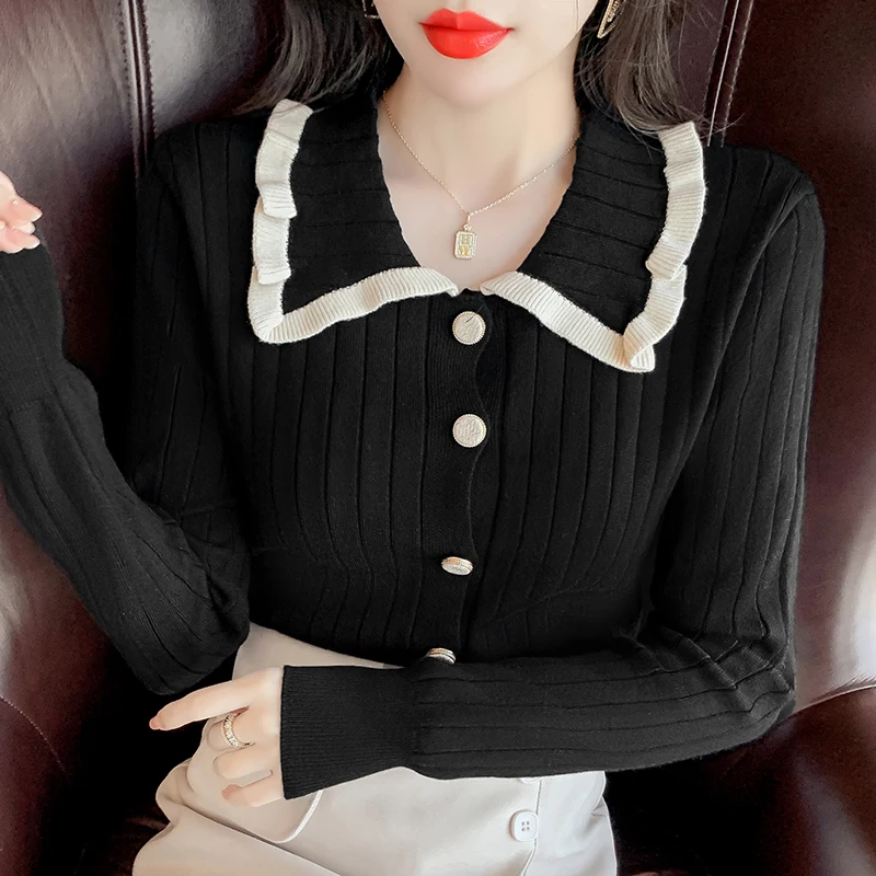 Женский трикотажный кардиган однобортная облегающая Однотонная рубашка с