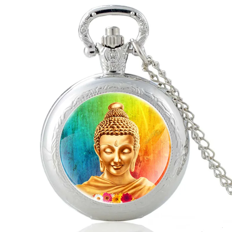 Классические дизайнерские кварцевые карманные часы со статуей Будды, для мужчин и женщин, высокое качество, кулон, ожерелье, часы, подарки