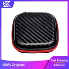 Квадратный чехол KZ, высококачественный чехол для телефона, чехол из искусственной кожи на молнии, черный портативный чехол для хранения, оригинальные наушники