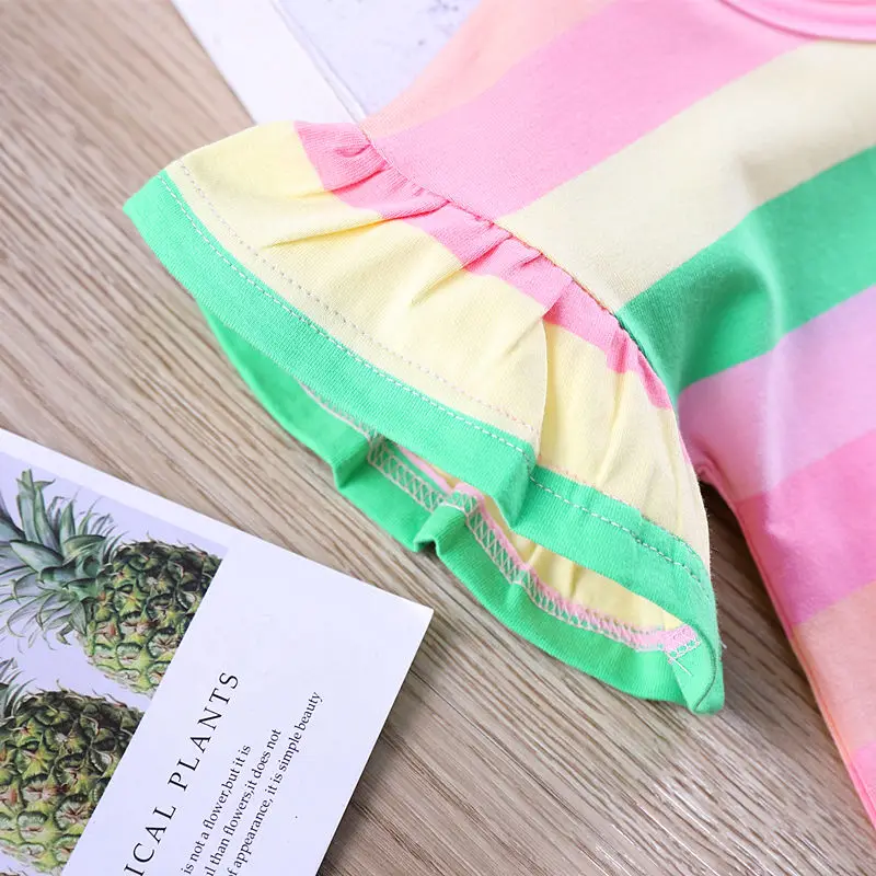 

VIDMID Summer Fashion T-shirt Children Girls Short Sleeves Tees Baby Kids Cotton Tops For Girls Clothes 1-8Y P1055