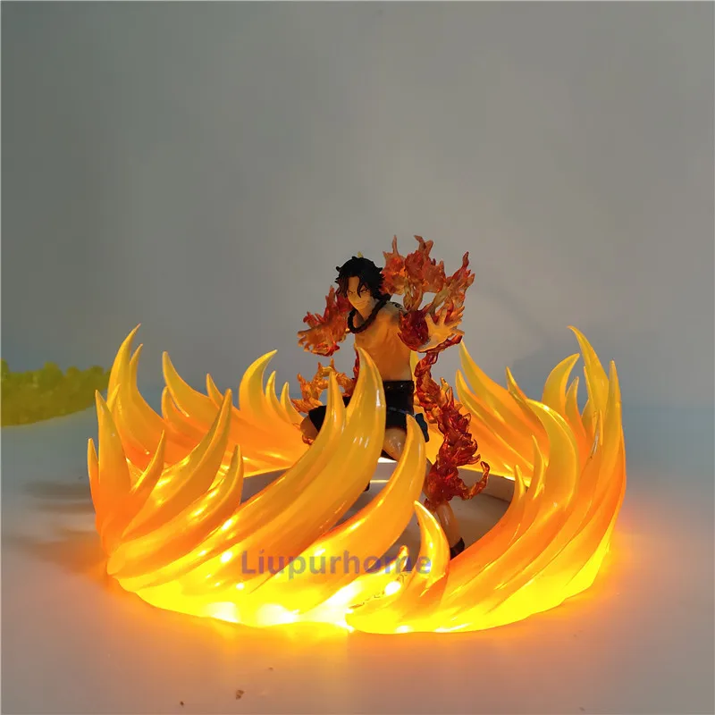 Аниме One Piece Ace фигурка светодиодное освещение для дома боевой светодиодная