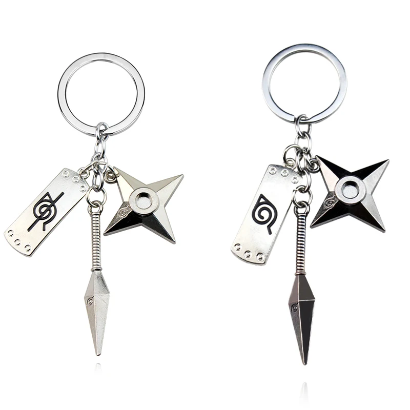 

Kunai Shuriken Konoha Ninja Keychain For Bags 2021 Men Anime Trinkets Keyring Narutos Accessories Women Jewelry Backpacks Gift
