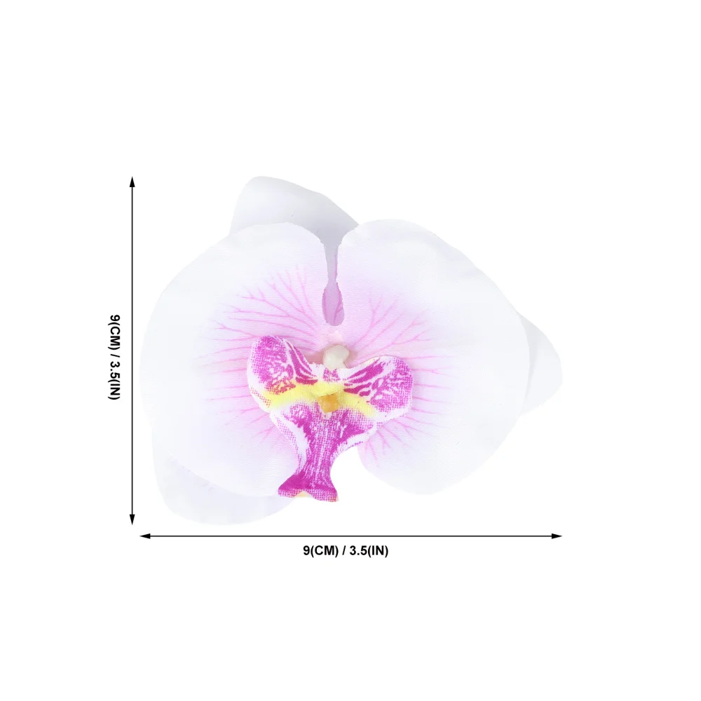 

20pcs 9cm Artificial Orchid Silk Flower Heads Home Wedding Decoration (Ivory+Purple)