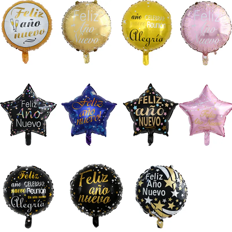 

Spanish Happy New Year Balloons Wine Bottle Foil Ball For Christmas Home Party Decor Air Global Letter Party Noel Navidad 2022