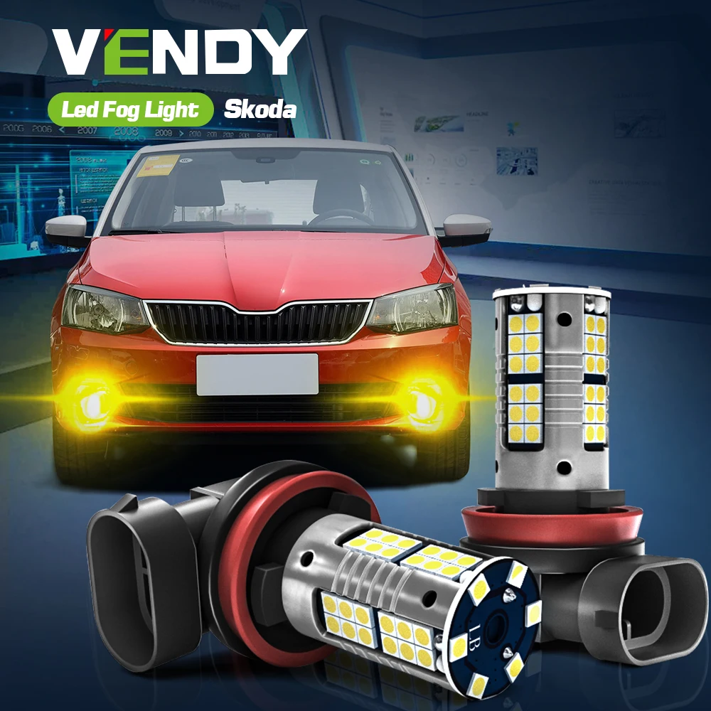 Светодиодные противотуманные фары лампа Canbus H8 для Skoda Fabia Superb 2 3 Octavia MK2 A5 MK3 A7 Rapid Scala