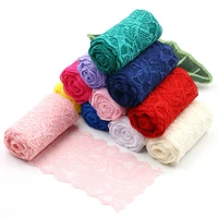3pcs 8cm spandex lace elastic crafts sewing ribbon white stretch lace trimming fabric knitting material diy garment accessories