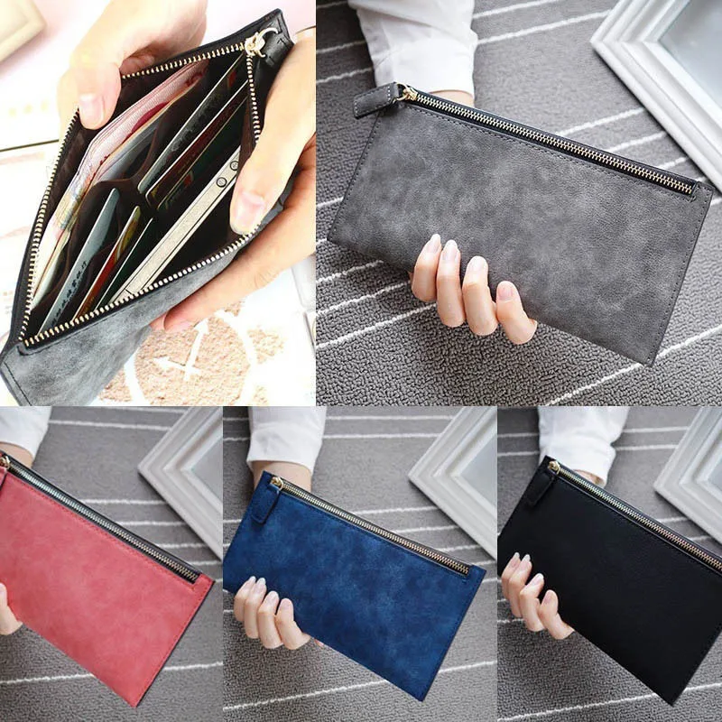 

Женский кошелек, винтажная сумка для хранения карт и телефона, Длинные кошельки из искусственной кожи, сумка на молнии