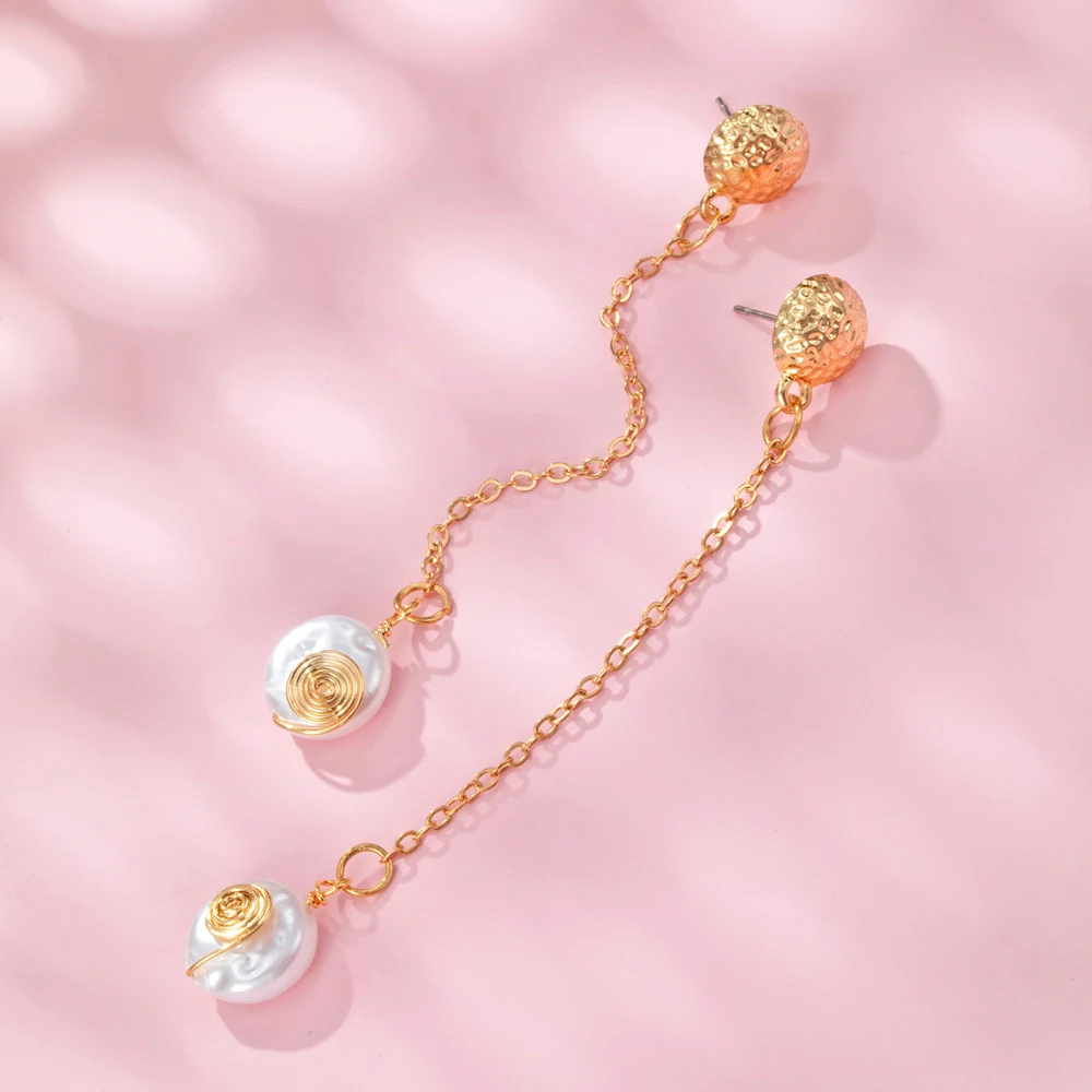 Женские медные серьги-кисточки с жемчугом в Корейском стиле | Украшения и